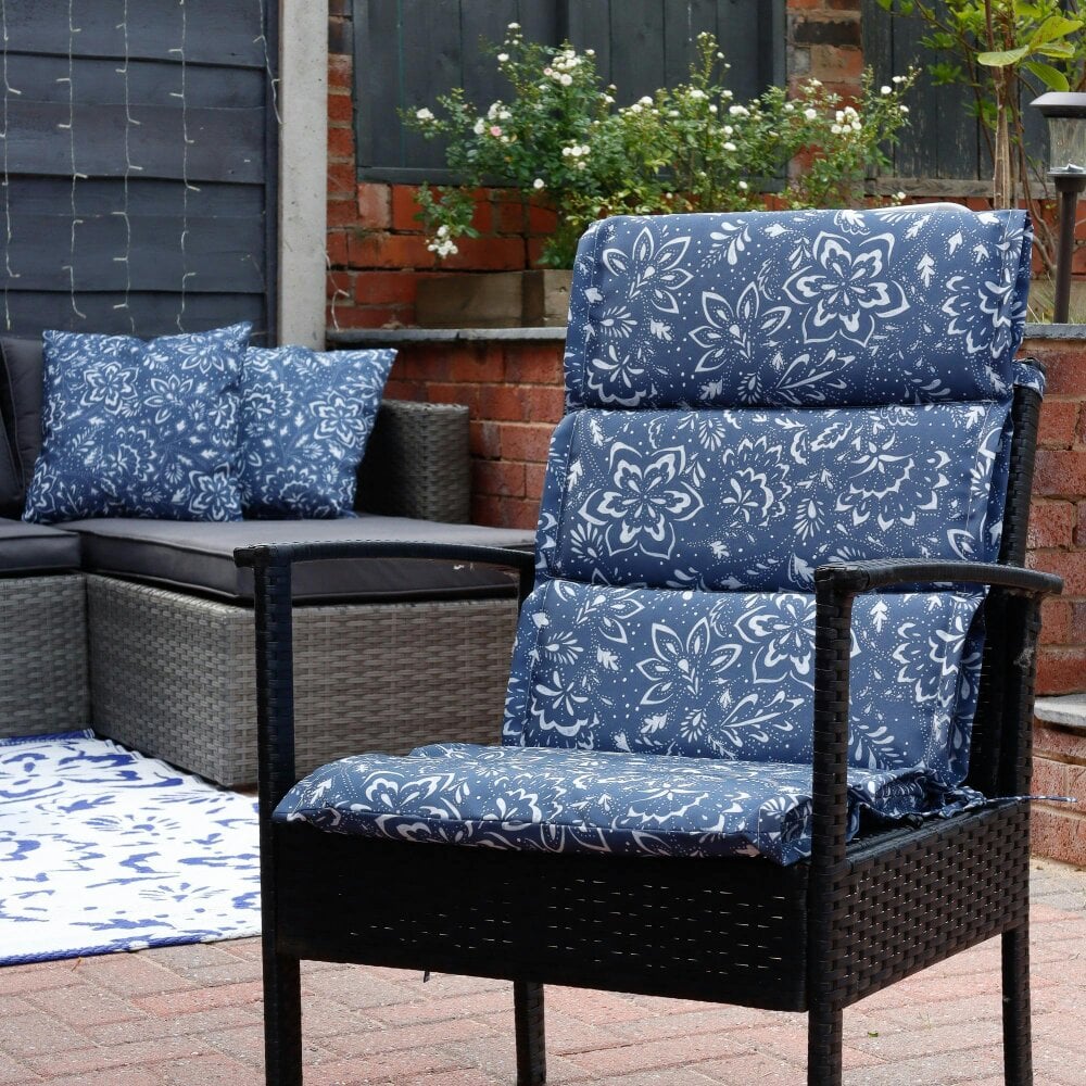 Gardenwize Pair of Outdoor Seat Cushion – Hampton Full Length Chair Pad