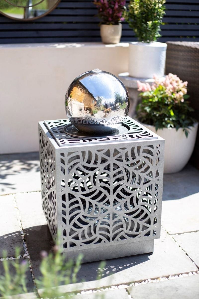 Tranquillity Water Features Rene Cascade with Lights Modern Metal Water Feature
