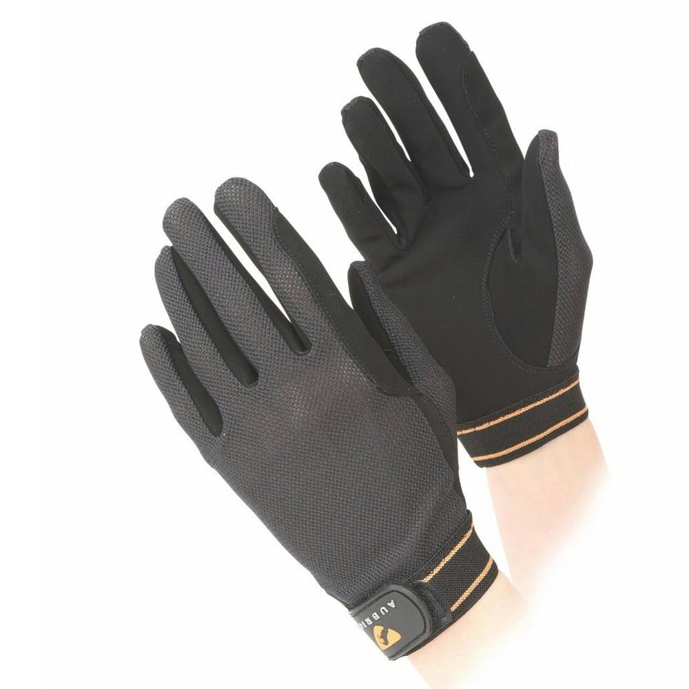 Aubrion Unisex Adult Mesh Riding Gloves - Black