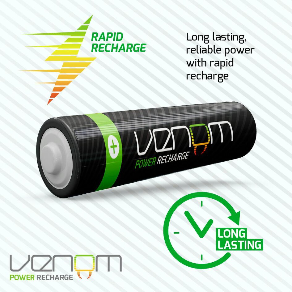 Venom Rechargeable AA Batteries - High Capacity 2100mAh (16-Pack)