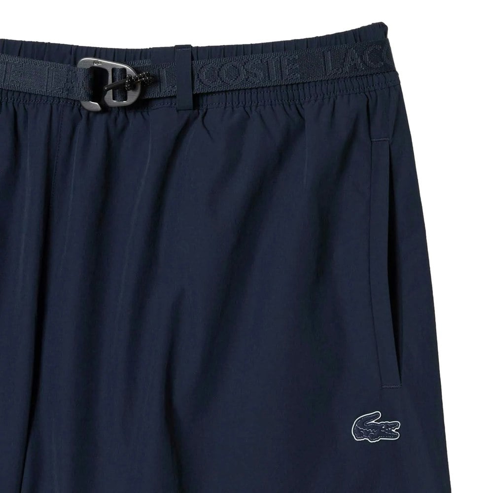 Lacoste Mens Stripe Quick Dry Logo Swimming Trunks - Blue
