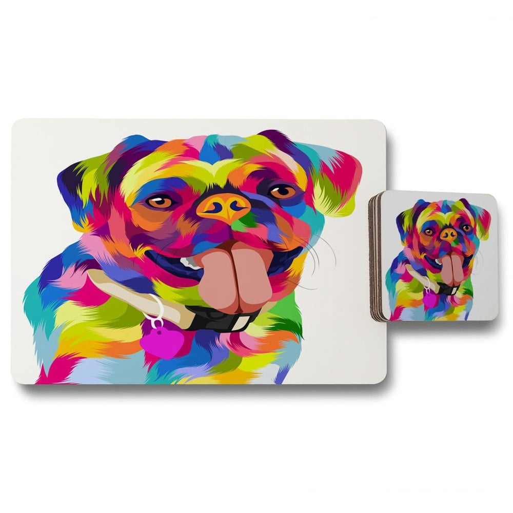Benjamin Tate Design Amazing Illustration Pop Art Dog (Placemat & Coaster Set)