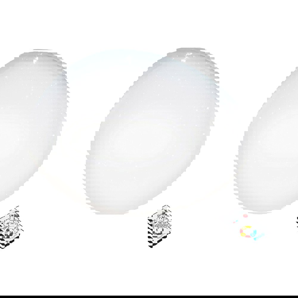 Wall Flush Ceiling Light White Shade White Plastic With Crystal Effect LED 34W Loops