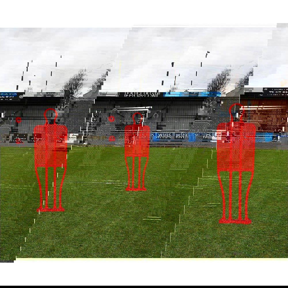 Single 6ft 5 Inch RED Football Mannequin - Set Piece Dummy Defender Training