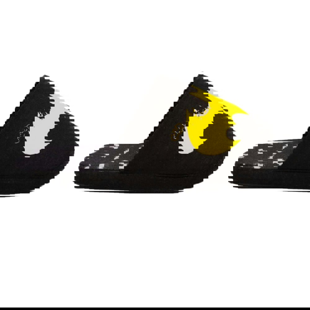 Batman Mens Distressed Logo Slippers - Black/Yellow
