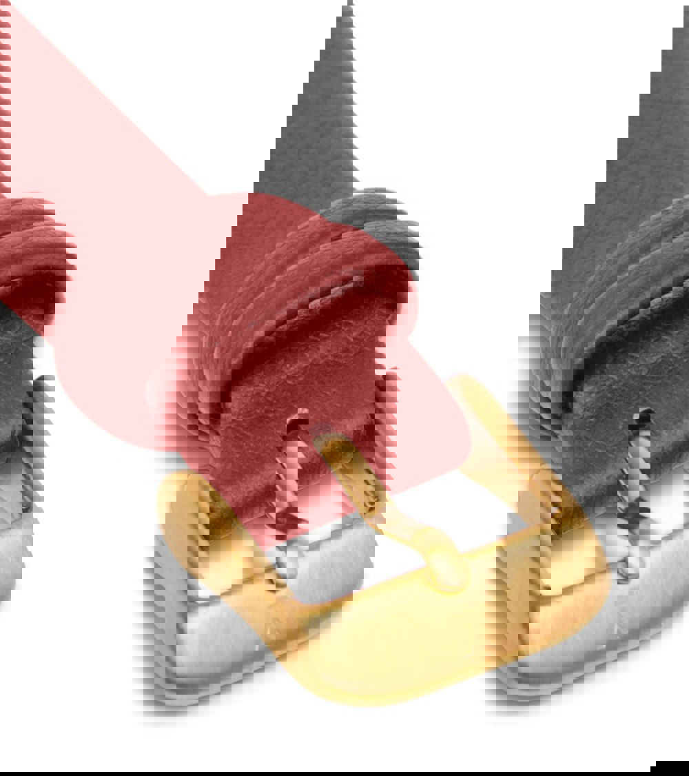 Votch Ruby Red with brushed gold buckle | 16mm