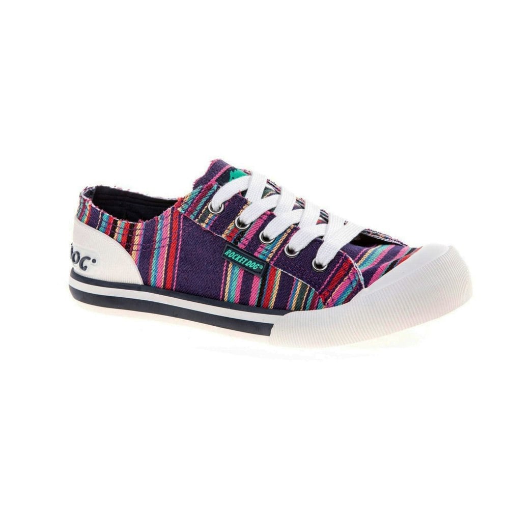 Rocket Dog Womens Jazzin Canvas Aloe Lace Up Trainer - Multicoloured