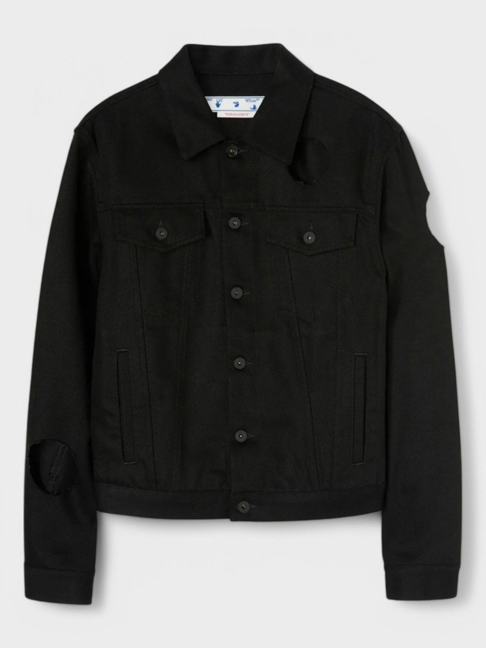 Off - White Meteor Slim Denim Jacket Black - Supplied FashionOff - White