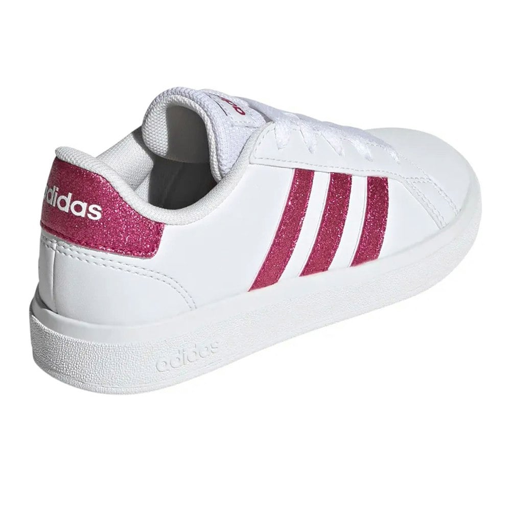 Adidas Kids Grand Court 2.0 Synthetic Leather Trainers - White