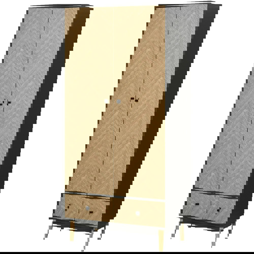 HOMCOM Modern Wardrobe Cabinet with Shelf, Hanging Rod | Rackhams