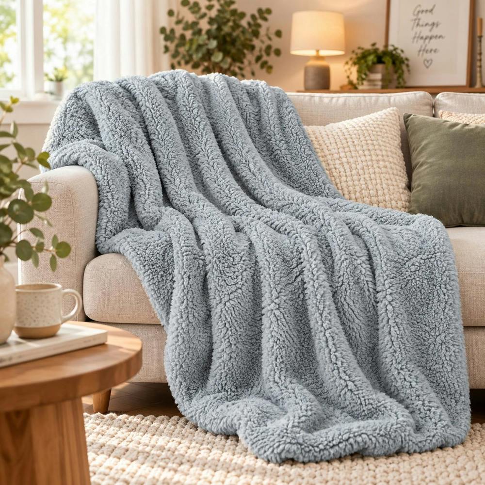 Dyzi Super Soft Large Teddy Fleece Throw – 200 x 240cm