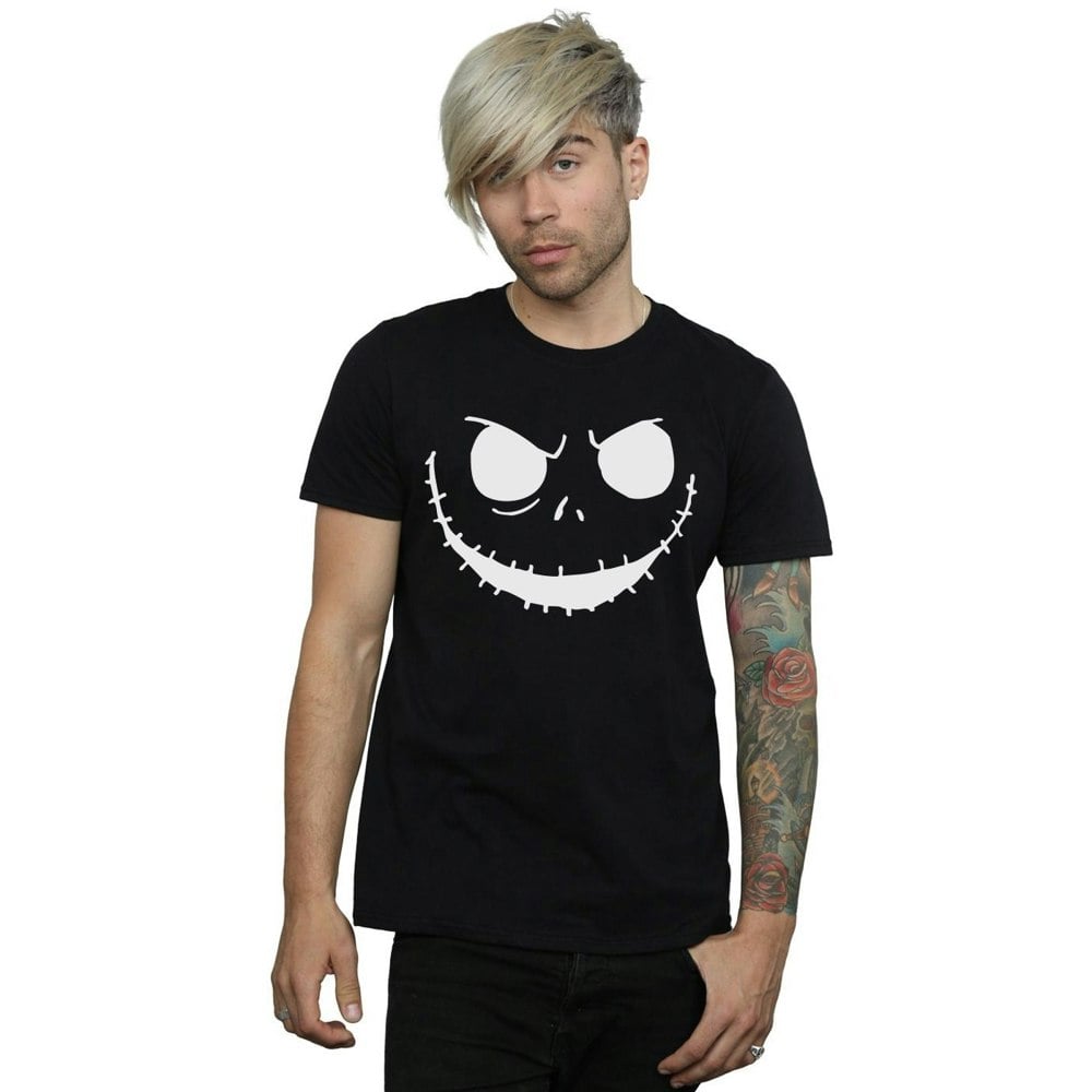 Disney Mens Nightmare Before Christmas Jack´s Face Bold T-Shirt - Black