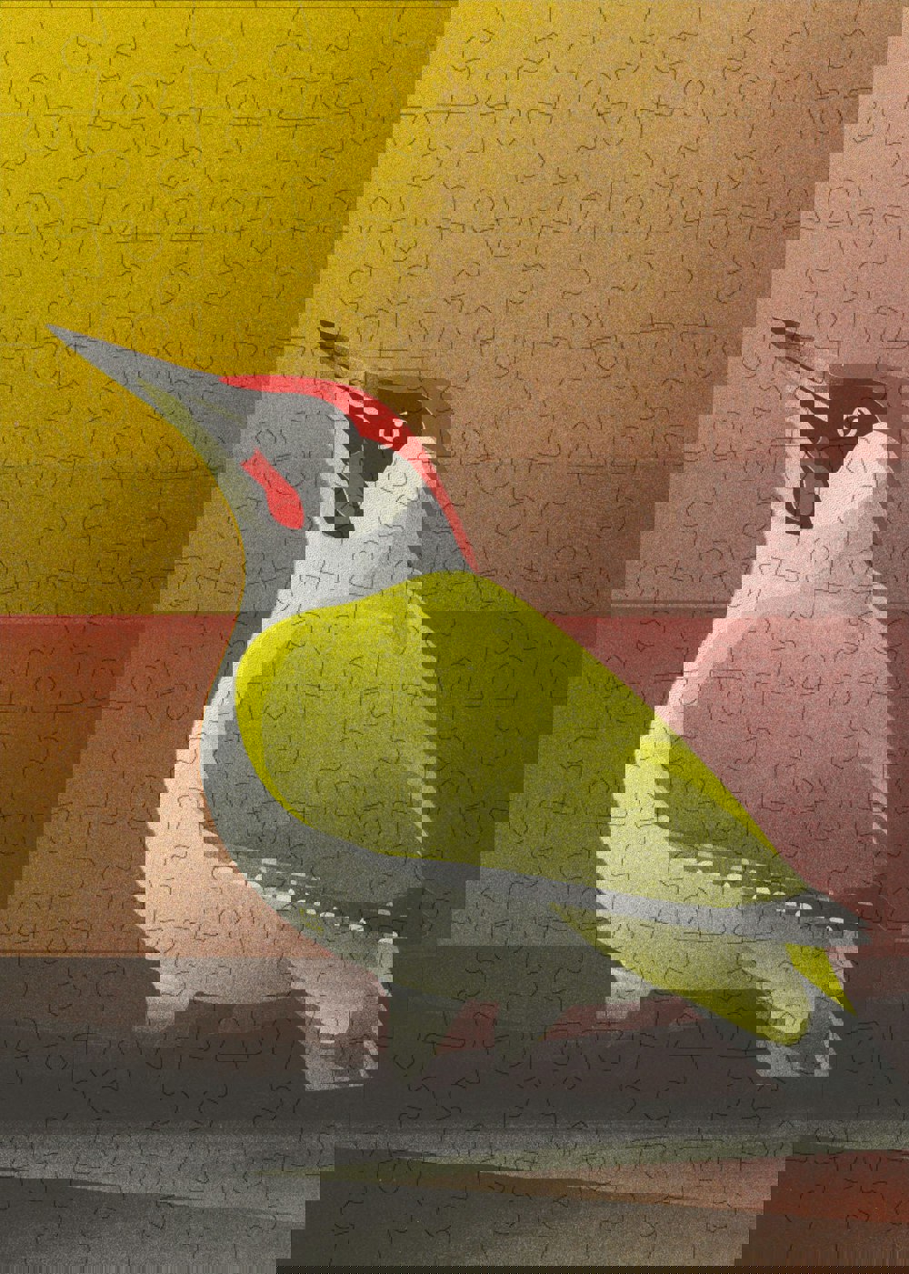 Happily Puzzles Green Woodpecker - 99 Piece Mini Jigsaw Puzzle