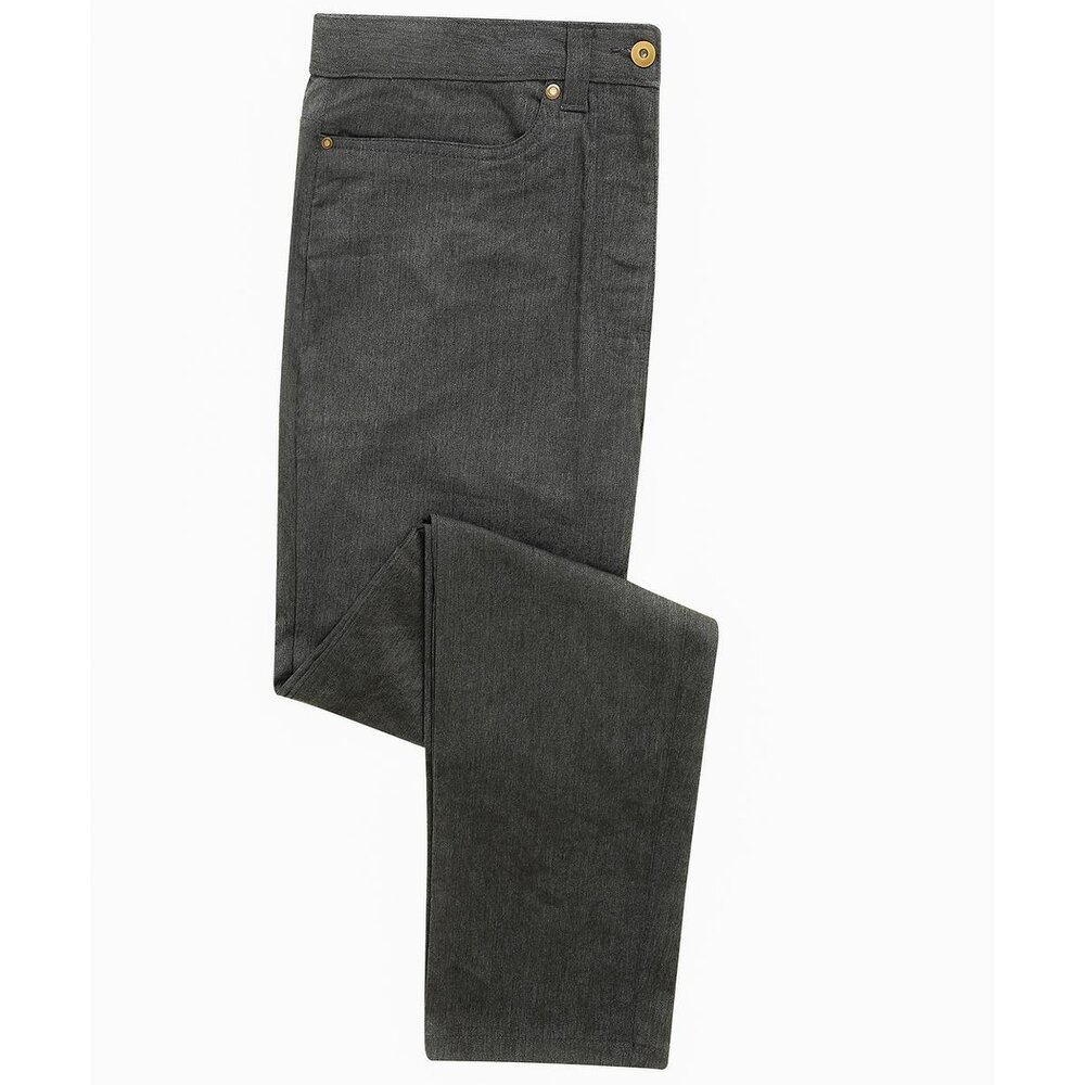 Premier Mens Performance Chinos - Charcoal - S - Charcoal - 63% Polyester/35% Cotton/2% Elastane