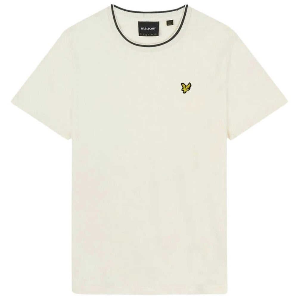 Lyle & Scott Tipped Collar Chalk T-Shirt