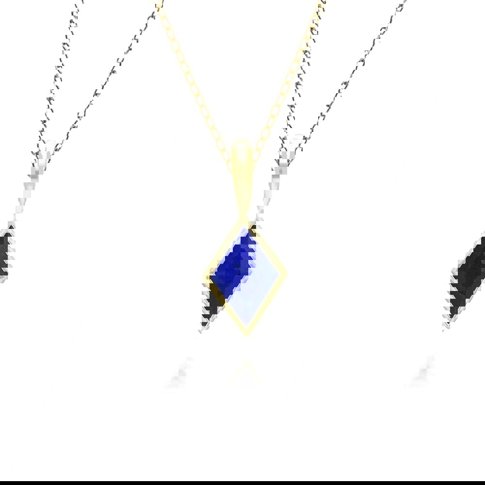 Gemondo Classic Lapis Lazuli Pendant Necklace in 9ct Yellow Gold