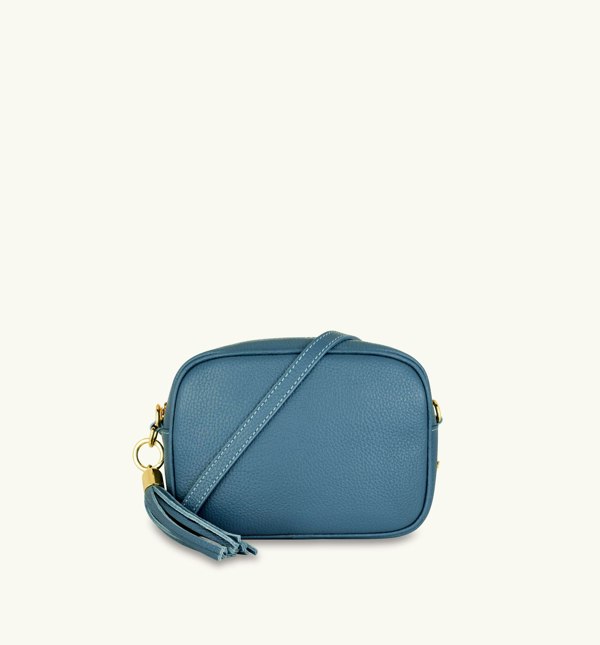 Apatchy Denim Blue Leather Crossbody