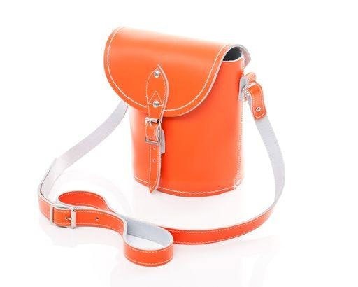 Zatchels Handmade Leather Barrel Bag - Orange