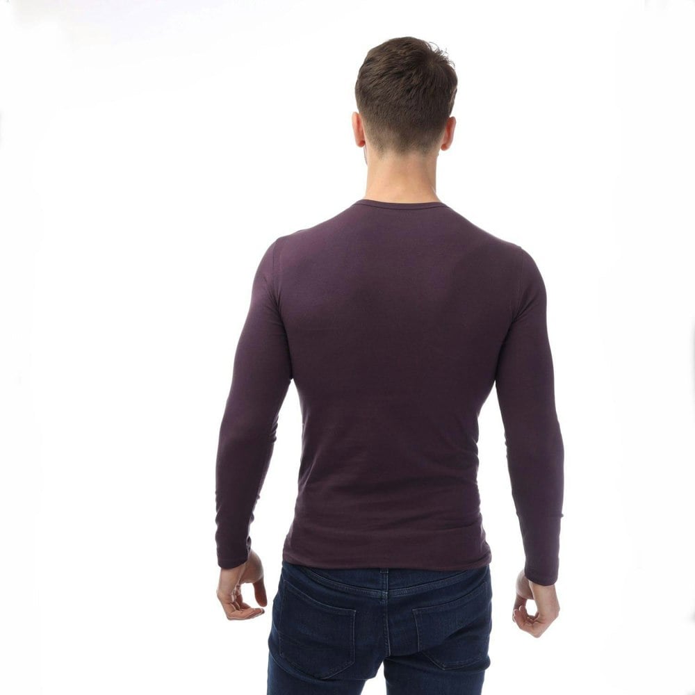 Emporio Armani Mens Mock Neck Fitted Lounge Top - Navy