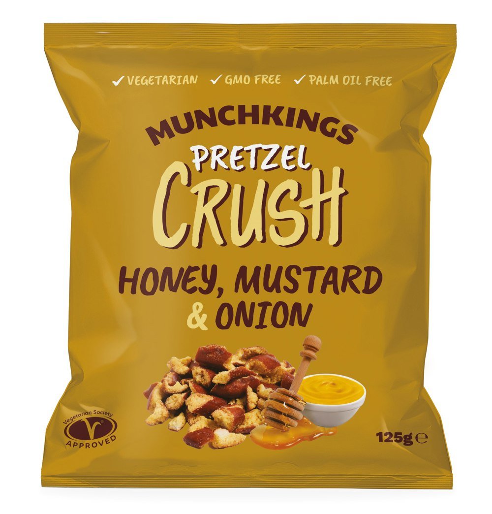  Munchkings Honey & Mustard Pretzel Crush 125g by Munchkings (Case of 9)