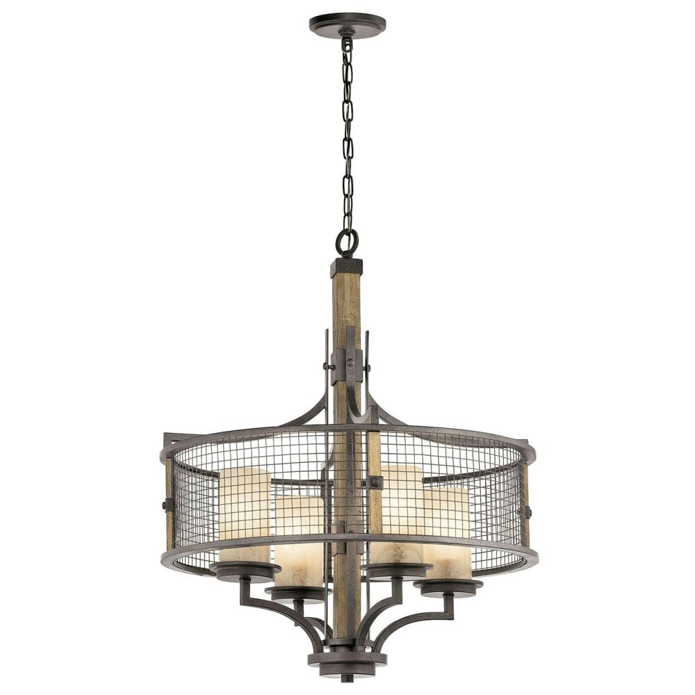 4 Bulb Chandelier Hanging Pendant LIght Anvil Iron LED E27 100W Bulb Loops