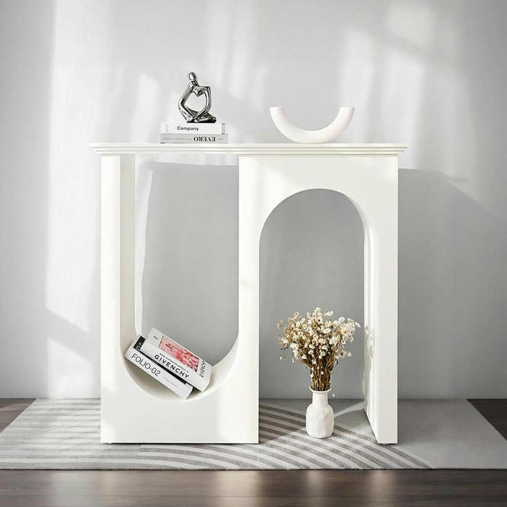 Rit Concept Hadza U Shape Console Table, White | Rackhams