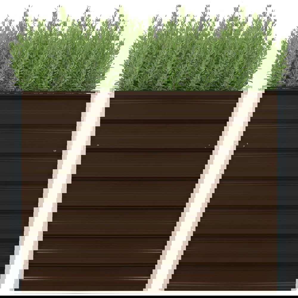 Berkfield Raised Garden Bed Brown 100x100x77 cm Galvanised Steel