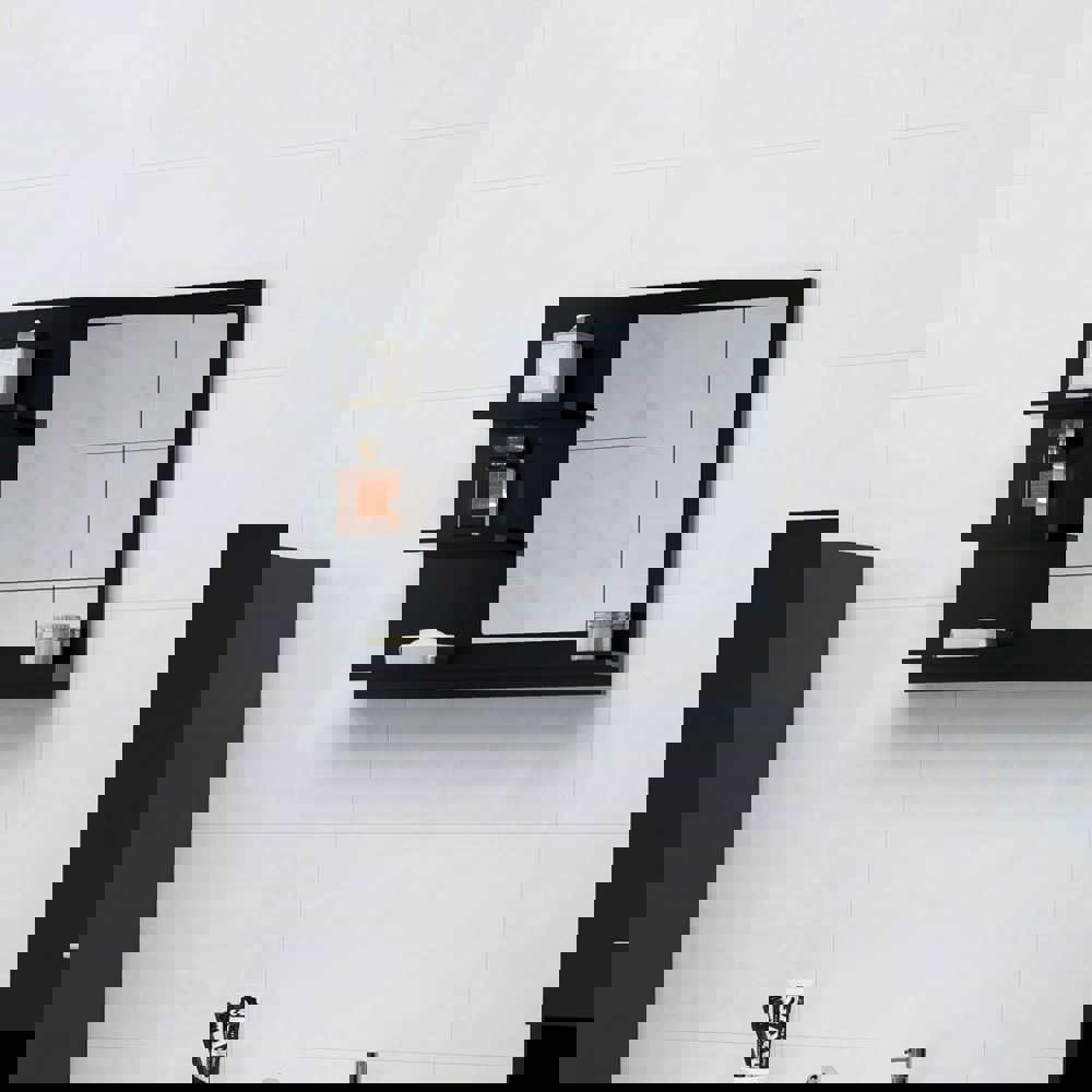 Berkfield Bathroom Mirror Black 60x10.5x45 cm Engineered Wood