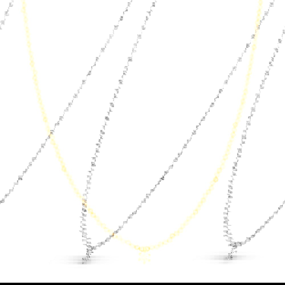 Gold Trip Beaded Peach Crystal Necklace