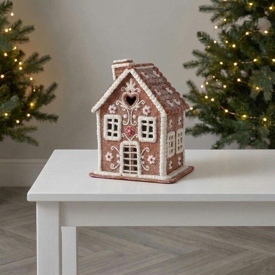 Garden Greatness Hand-Painted Gingerbread Chalet Light Ornament