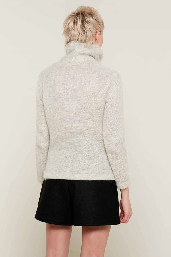 Bo Carter Edith Roll Neck Wool Jumper In Natural Colour