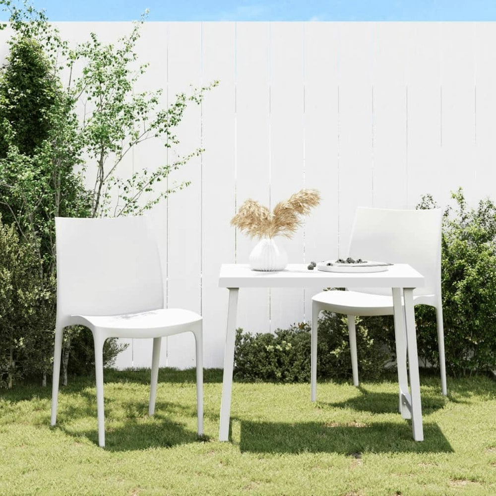 Berkfield Garden Chairs 2 pcs White 50x46x80 cm Polypropylene
