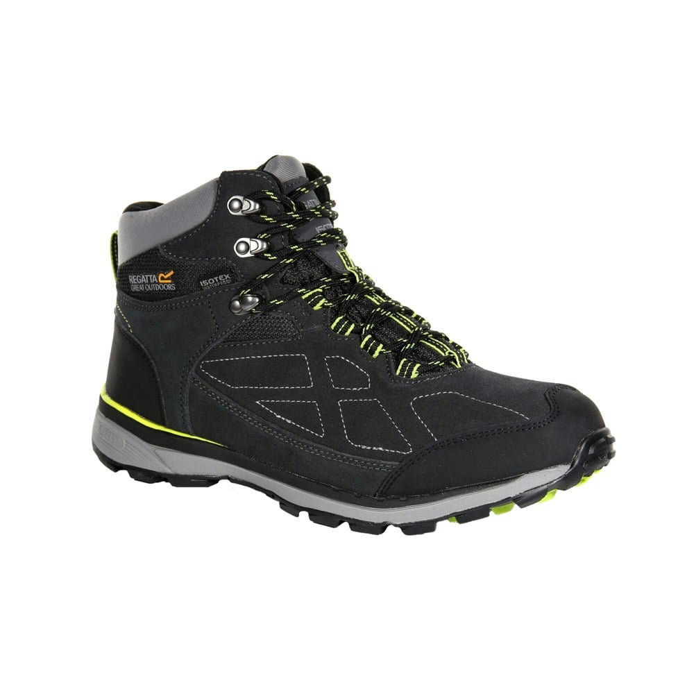 Regatta Mens Samaris Suede Hiking Boots - Briar/Lime Green
