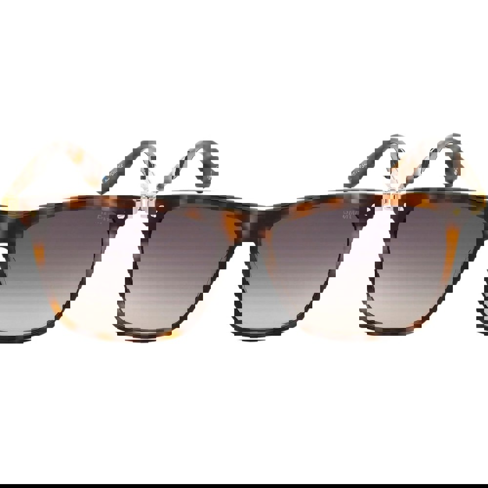 BMW Blonde Havana Framed Gradient Smoked Lens Sunglasses