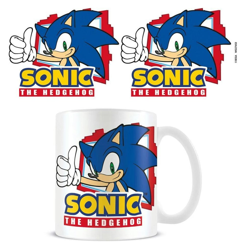 Sonic The Hedgehog Thumbs Up Mug - White/Blue/Red