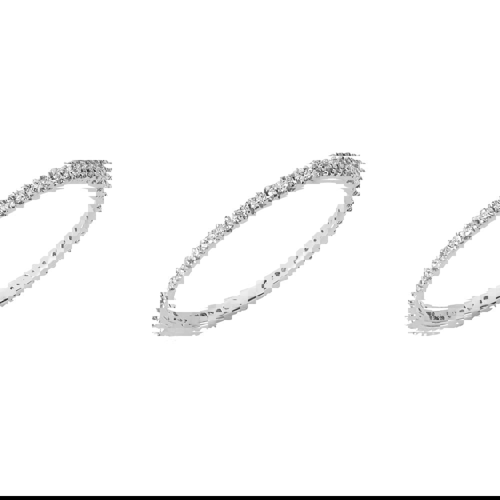 Illuminess™ Sterling Silver French Pavé Eternity Sparkle Stacking Ring