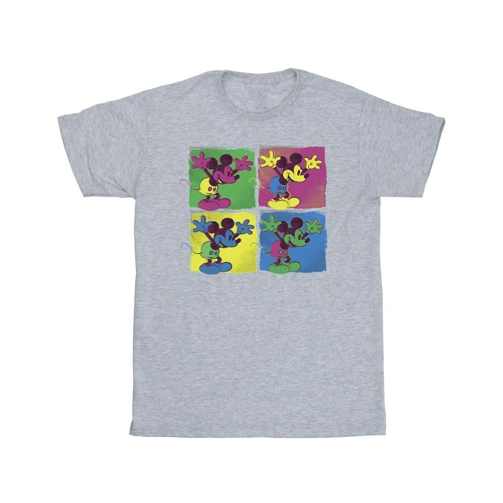 Disney Mens Mickey Mouse Pop Art T-Shirt - Sports Grey