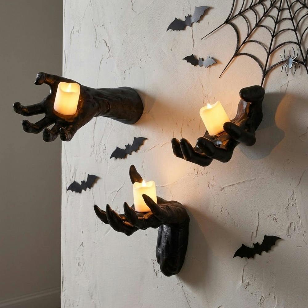 Garden Greatness 3 Pack Creepy Reaching Hands Light Up Candles