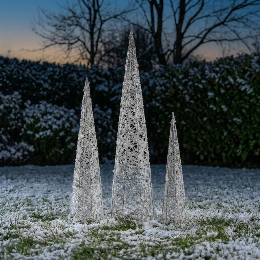 Garden Greatness Graduated LED Light-Up Festive Cones Set