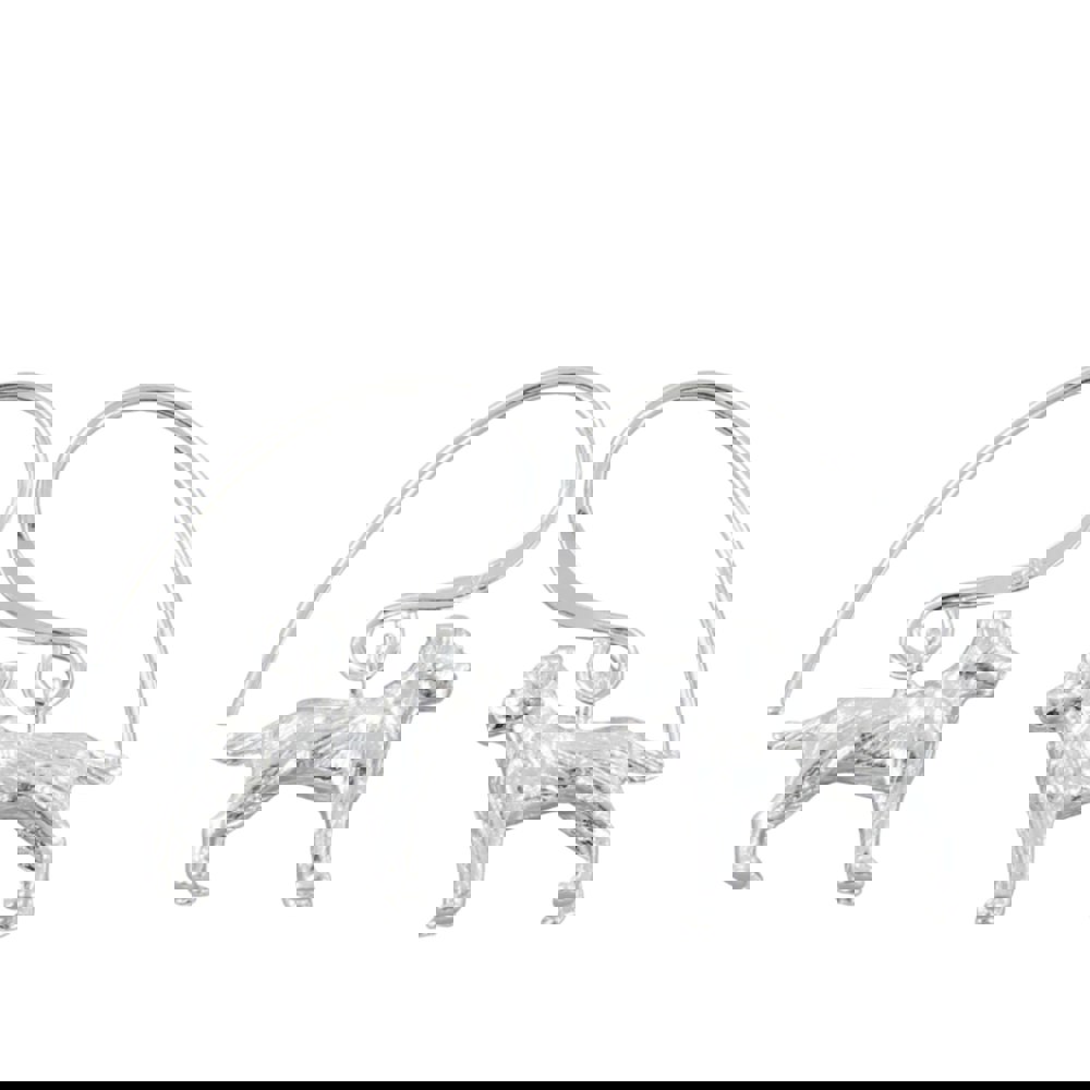 Classic Labrador Silver Drop Earrings - Reeves & Reeves