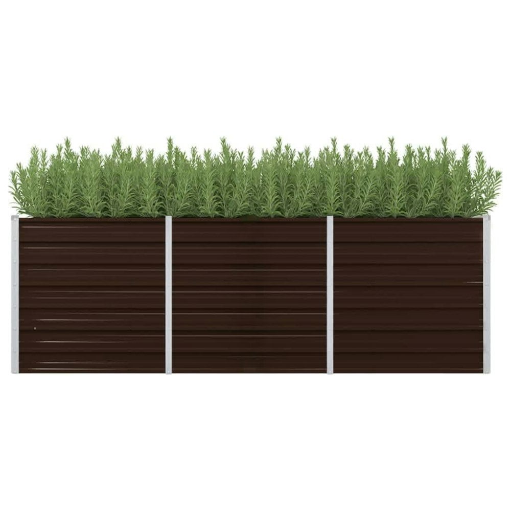 Berkfield Garden Raised Bed Brown 240x80x77 cm Galvanised Steel