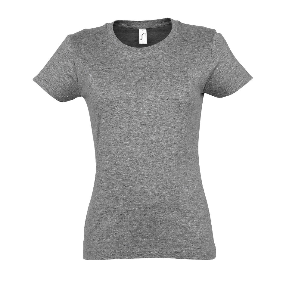SOLS Womens/Ladies Imperial Short-Sleeved T-Shirt - Grey Marl - Grey Marl - 100% Ringspun Semi-Combed Cotton