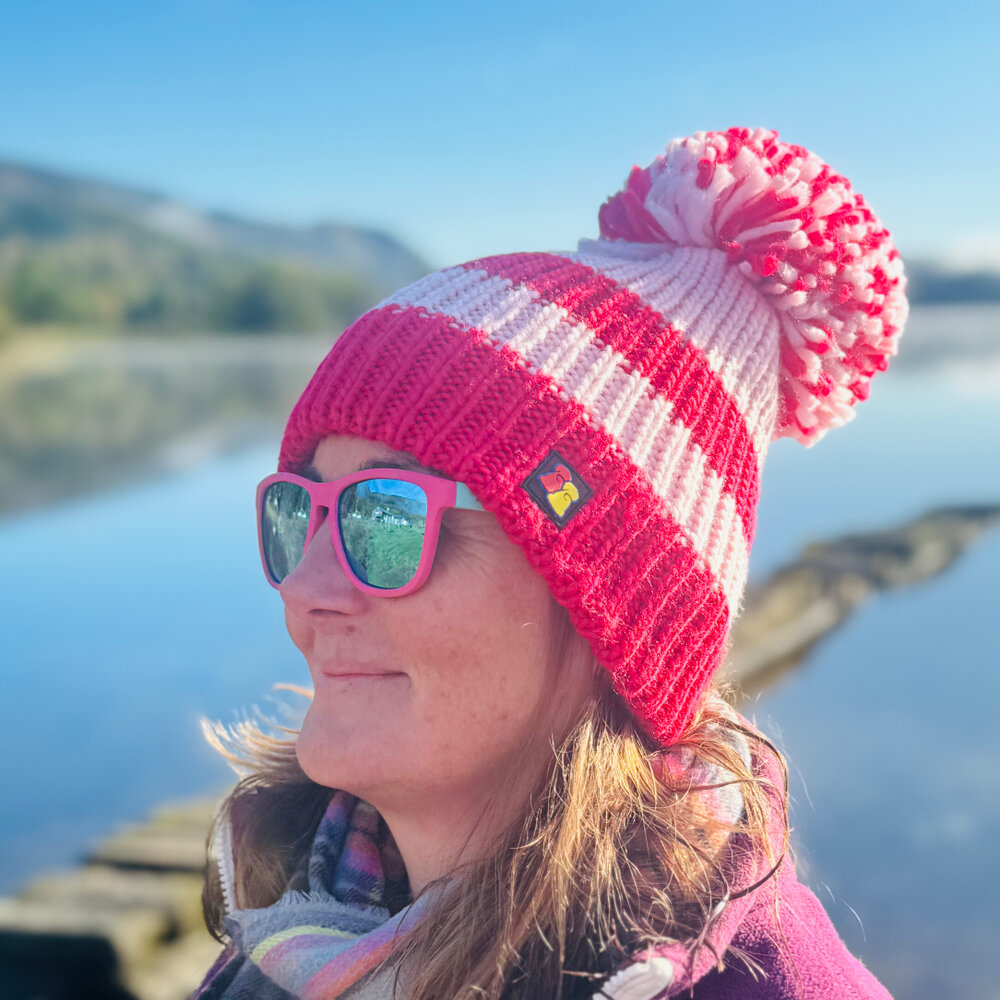 Big Bobble Hats Pink Stripe