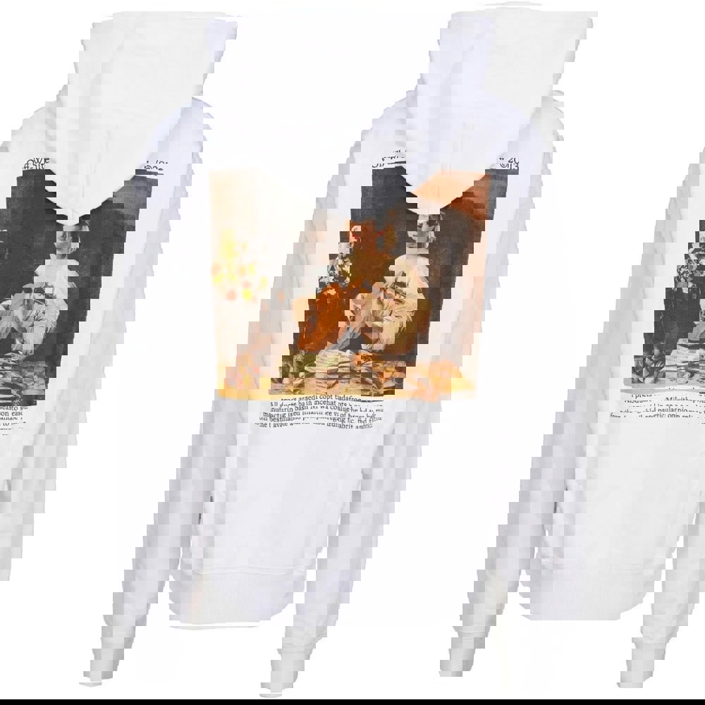 Off-White Caravaggio Lute Design Black Oversized Hoodie