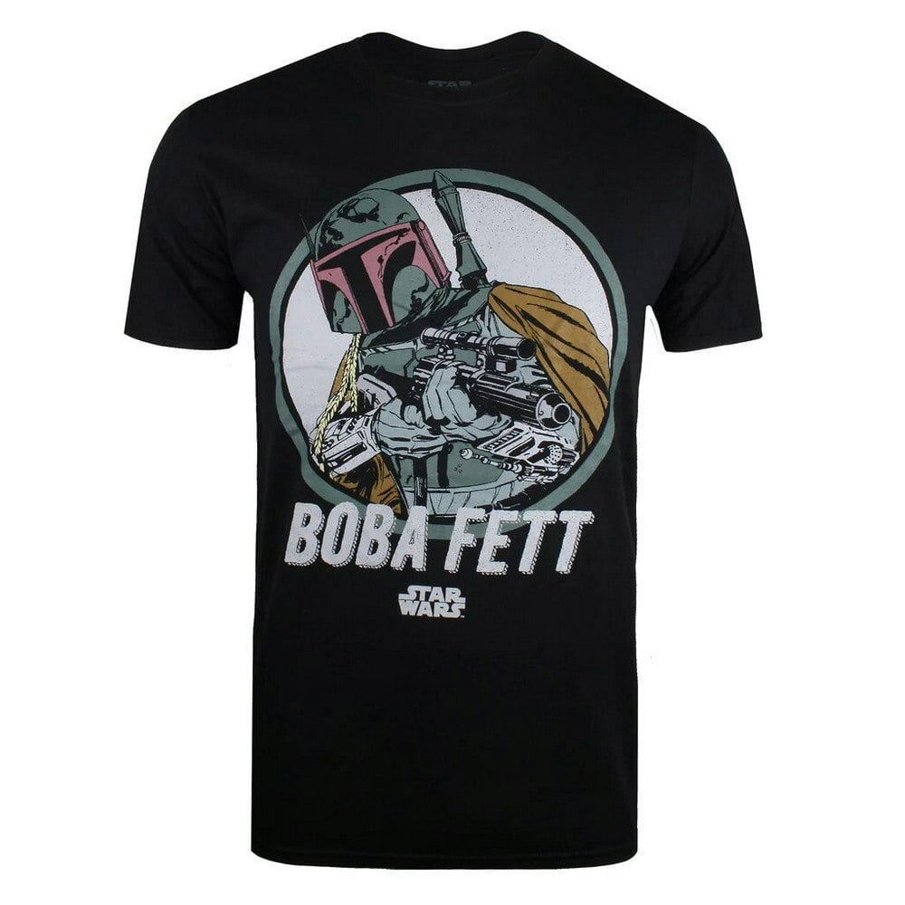 Star Wars Mens Boba Fett Retro T-Shirt - Black
