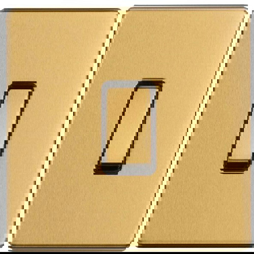 1 Gang 20A Single Light Switch SCREWLESS SATIN BRASS 2 Way Slim Rocker Plate