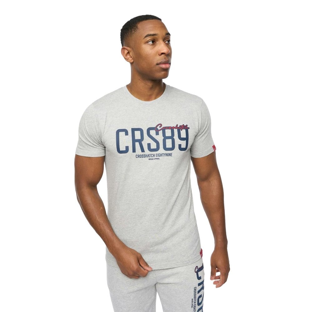 Crosshatch Mens Ellsworth T-Shirt - Grey Marl