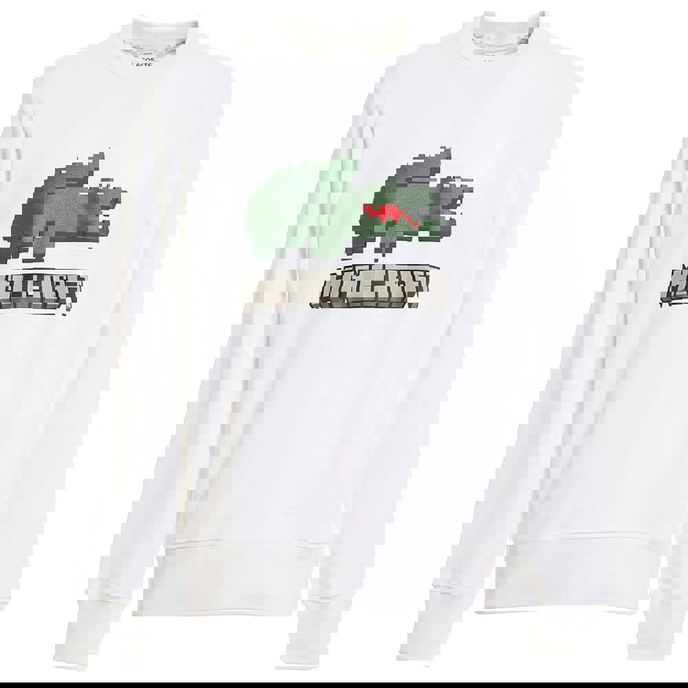 Lacoste Unisex Adult Minecraft Long-Sleeved Sweatshirt - White