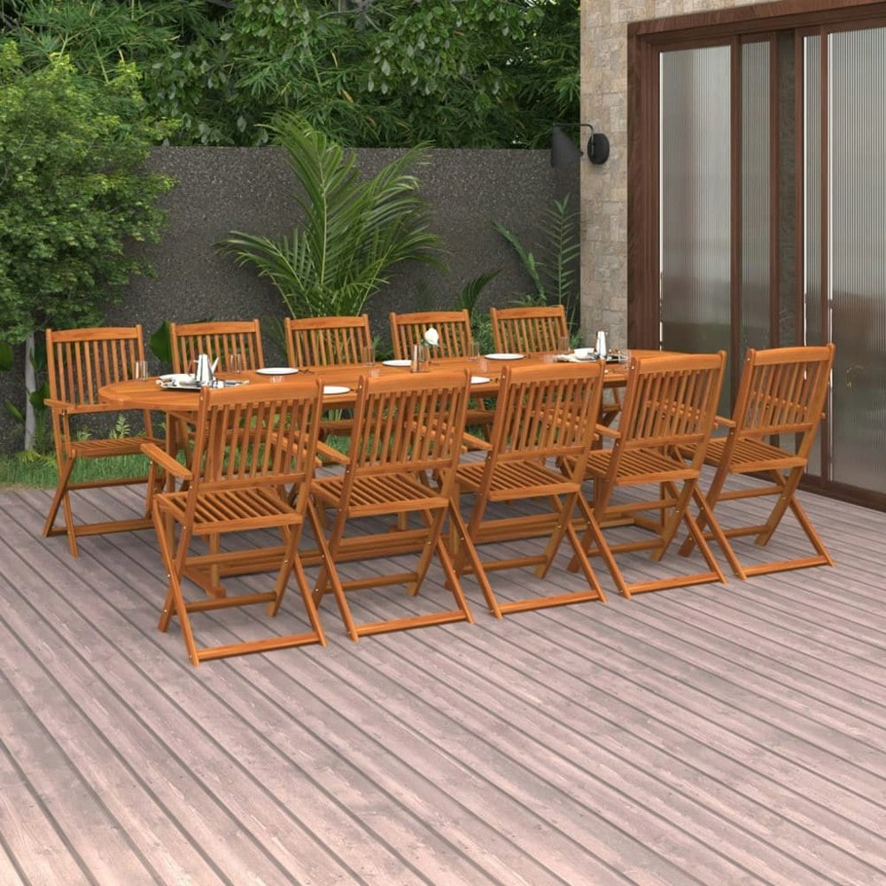 Berkfield 11 Piece Garden Dining Set Solid Acacia Wood