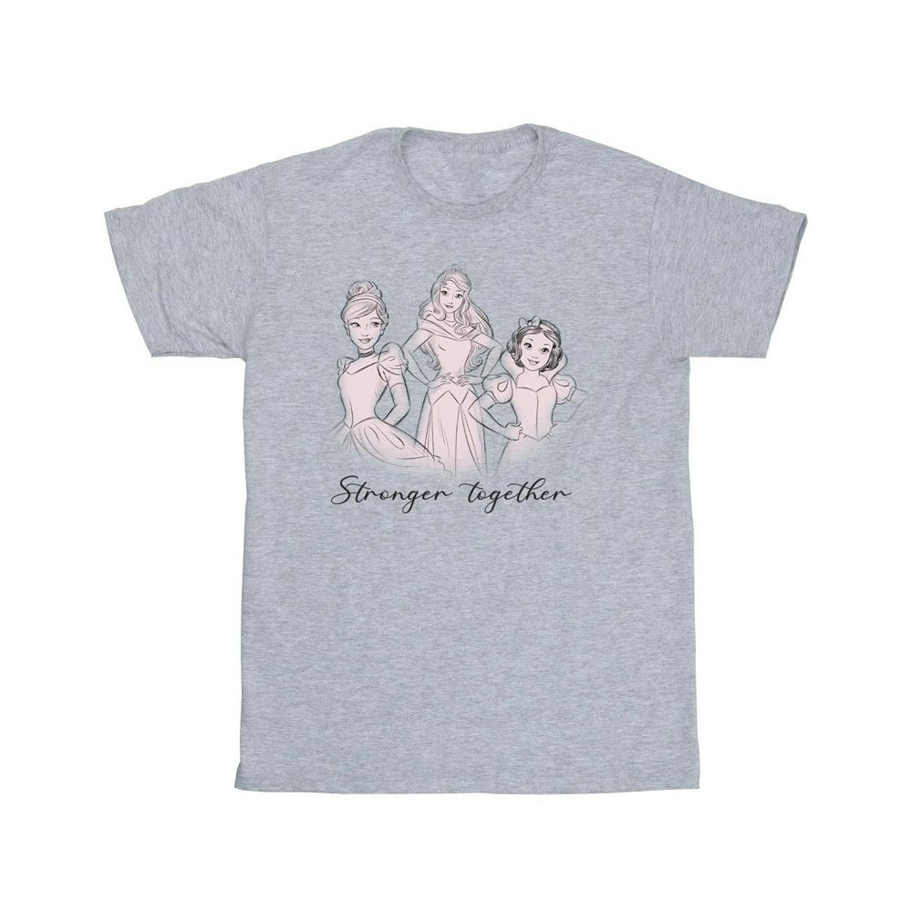 Disney Mens Princesses Stronger Together T-Shirt - Sports Grey